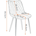 Miniatyrbild 3 av 9: Rootz Set med 4 matstolar - Moderna stolar - Snygga sittplatser - Slitstarkt konstläder - Ergonomisk design - Enkel montering - 85,5 cm x 46 x 40,5 cm