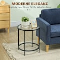 Miniatyrbillede 4 af 11: Rootz Round Side Bord - Lille sofabord - Glasplade - Robust ramme - Gulvbeskyttelse - 48 cm x 48 cm x 54,7 cm