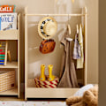 Miniatyrbillede 2 af 9: Rootz Kids Tøjstativ - Børnetøjsstativ - Hængestang - Massiv træstang - Skoopbevaring - 71 cm x 110 cm x 40 cm