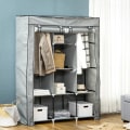 Miniatyrbild 2 av 6: Rootz Förvaringsskåp - Tygskåp - Fibertyg - Tvättstuga - Förvaringslösning - 8 hyllor - 2 kläder - Skenor - Plast - Ljusgrå - 125L x 43W x 162,5H cm