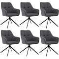 Miniatyrbillede 1 af 9: Rootz spisestuestolesæt - Drejestol - Polstret sæde - 360° rotation - Chenille & Corduroy - 58cm x 86cm x 63,5cm
