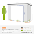 Miniatyrbillede 3 af 10: Rootz Steel Garden Tool Shed - Opbevaringsskur - Udstyrshus - Sikker opbevaring - 249b x 121t x 166/183h cm