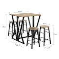 Miniatyrbild 6 av 9: Rootz 5-delade matsalsset - Fällbart bord med 4 stolar - Kompakt matsalsset - Justerbar bordsstorlek - Platssnål design - MDF-fanerskiva - Metallram -