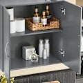 Miniatyrbillede 7 af 7: Rootz vægskab - Badeværelsesskab - Medicinskab - Alsidig opbevaring - Justerbare hylder - Robust MDF-konstruktion - 60cm x 60cm x 30cm