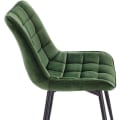 Miniatyrbillede 7 af 7: Rootz sæt med 4 spisestuestole - Fløjlssæde - Metalben - Ergonomisk design - Holdbar og behagelig - Gulvbeskyttelse - 85,5 cm x 46 x 40,5 cm