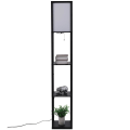 Miniatyrbillede 6 af 6: Rootz gulvlampe - sort - konstrueret træ, stof - 10,23 cm x 10,23 cm x 62,99 cm