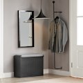 Miniatyrbillede 2 af 9: Rootz skoskabsbænk - skovipper - Skoopbevaring med sæde - Pladsbesparende design - Ridsefri installation - Alsidig styling - Sort - 62 cm x 46 cm x 26