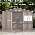 Miniatyrbillede 5 af 11: Rootz Tool Shed - Bike Shed - Haveopbevaring - Vejrbestandigt metal - 2,7 m x 1,9 m x 1,9 m - Robust galvaniseret stålkonstruktion