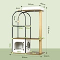 Miniatyrbild 3 av 10: Rootz Cat Scratching Post Tree - Climbing Paradise - Cat House - Jute Rep Scratching Posts - Hängande lekboll - 80cm x 40cm x 118,5cm