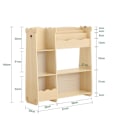 Miniatyrbillede 4 af 8: Rootz børnehylde med flere opbevaringsrum - Bogreol til børn - Legetøjsorganisering - MDF-materiale - 91 cm x 100 cm x 30 cm - Nem montering