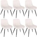 Pikkukuva 1 / 5: Rootz 6 ruokapöydän tuolin setti - Pehmustetut Velvet Accent -tuolit - Kermanvalkoinen - Mukava ja ergonominen - Kestävä ja lattiaystävällinen - 81,5
