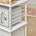 Pikkukuva 4 / 9: Rootz White Mikroaaltohylly - Keittiön pyörällinen säilytysvaunu - Keittiökaappi - 3 hyllyä + 1 kaappi