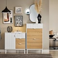 Pikkukuva 3 / 7: Rootz Shoe Storage -kaappi - kenkäjärjestäjä - jalkineiden hyllyt - MDF- ja metallivakaus - 60x110x35cm