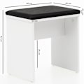 Miniatyrbillede 6 af 7: Rootz Toiletbord 60x81x40 cm Hvidt Konsolbord Træ Moderne - Kosmetikbord med skammel og spejl - Hvidt toiletbord med klaprum - Moderne make-up bord pi