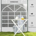Miniatyrbillede 5 af 7: Rootz Gazebo - Sidepaneler - Udskiftning af 2 pakke sider - Pop Up Gazebo - Med vinduer og døre - Hvid - 295W x 195H cm