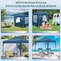 Pikkukuva 7 / 9: Rootz Garden Gazebo - Ulkopaviljonki - Grilliteltta - UV-suoja - 2x2m - 210D Oxford Kangas - Metallirunko - Säädettävä korkeus - 2,32/2,36/2,4m