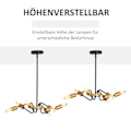 Miniatyrbillede 4 af 8: Rootz Lysekrone Hængelampe - Sort, Guld - Metal - cm x cm x 47,24 cm