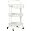 Miniatyrbild 6 av 6: Rootz Trolley - Förvaringsvagn - Rolling Organizer - Mångsidig förvaring - Anpassningsbara fack - Lätt rörlighet - 42cm x 38cm x 86,5cm - Stål & ABS