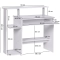 Miniatyrbild 4 av 7: Rootz Modernt datorbord med PC-hylla - Hemmakontor - Tidlös design - Utdragbar tangentbord - Vit - 94 cm x 90,5 cm x 48,5 cm - Generös bänkskiva - Int