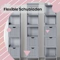 Miniatyrbillede 4 af 5: Rootz Fritstående badeværelsesskab - Badeværelsesmøbler - Grå MDF - Stabil 141,5 cm x 30 cm x 30 cm
