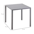 Miniatyrbillede 3 af 7: Rootz Spisebord - Køkkenbord - Glasbord - Firkantet bord - Glasplade - Kompakt design - Grå - 75L x 75W x 75H cm