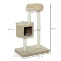 Miniatyrbillede 3 af 11: Rootz Cat Tree - beige, kaffe - klasse E1 spånplade, plys, jute - 24 cm x 16,14 cm x 37,8 cm