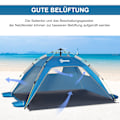 Pikkukuva 6 / 10: Rootz Pop -Up Beach Telt - Sun Shade - UV Shelter - Mesh Window - Lasikuitukehys - 220x173x120cm