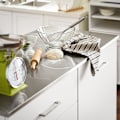 Miniatyrbillede 6 af 9: Rootz køkkenskabsvogn - Køkkenø - Serveringsvogn - Top i rustfrit stål - Justerbare hylder - Nem mobilitet med låsbare hjul - Holdbar MDF-konstruktion