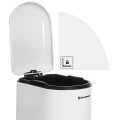 Miniatyrbillede 6 af 9: Rootz skraldespand - 10 L - Pedalspand - Indvendig spand - Soft Close - Affaldsspand - Hvid - Stål - Plastik - 18,7 x 27,3 x 40,1 cm