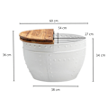 Miniatyrbillede 6 af 7: Rootz sofabord Mango 60x36x60 cm massivt træ metal hvid industrirundt - Design stuebord med opbevaringsplads - Loungebord sofabord moderne