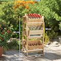 Miniatyrbild 3 av 10: Rootz Beverage Crate Shelf - Träagringsstativ - 3 -Tier Box Organizer - Natural Spruce Wood - 56 x 32 x 112 cm - Perfekt för fester & BBQS