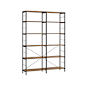 Miniatyrbillede 1 af 6: Rootz Reol - Reol med 6 niveauer - Bogreol - Træreol - Moderne reol - Vægmonteret reol - Spånplade - Stål - 30 x 120 x 172,5 cm (D x B x H)