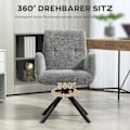 Miniatyrbillede 5 af 11: Rootz polstret accentstol - drejelig lænestol - moderne loungestol - 360 ° rotation - 60 cm x 61 cm x 88 cm - Comfy Gray Design