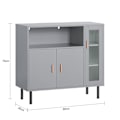 Miniatyrbillede 5 af 8: Rootz Moderne køkkenskab - Skænk - Entreskab - Kommode - MDF og metalkonstruktion - Justerbare hylder - Anti-Tip Design - 80cm x 75cm x 35cm