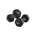 Pikkukuva 1 / 9: Rootz käsipaino - Kuusikulmaiset käsipainot - Hex käsipainot - 2 käsipainon sarja - Valurauta/vinyylipinnoite - Musta - 20,5 x 9,5 x 9 cm