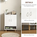 Miniatyrbillede 7 af 11: Rootz Shoe Cabinet - Shoe Rack - Shoe Chest - Moderne design, rumbesparende - 60 cm x 30 cm x 92 cm - Hvid