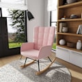 Miniatyrbillede 2 af 3: Rootz Relaxing Chair - Gyngestol - Blød polstring - Børneværelse - Elegant design - Berber Fleece Polyester - Cremehvid - 71L x 92W x 101H cm