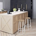 Pikkukuva 2 / 8: Rootz Modern Baarijakkara - Skandinaavistyylinen jakkara - Minimalistinen työtuoli - Mukava MDF-istuin - Kestävä ruostumaton teräsrunko - Tilaa säästä