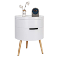 Miniatyrbillede 5 af 10: Rootz Scandinavian Rundt sengebord - Natbord - Opbevaringsbord - Rigelig opbevaring - Chic Design - Holdbar konstruktion - 38cm x 49cm x 38cm