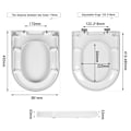 Miniatyrbillede 3 af 9: Rootz Soft Close toiletlåg - D Shape Badeværelsessæde - Quick Release Funktion - Antibakteriel beskyttelse - 41-46cm x 36cm - Hvid