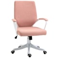 Miniatyrbillede 1 af 5: Rootz Kontorstol - Skrivebordsstol - Hjemmekontorstol - Med Vippefunktion - Pink/Hvid - 62x69x92-100 cm