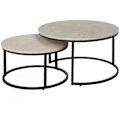 Miniatyrbillede 8 af 8: Rootz 2 Sofaborde - Sideborde - Industrielt design - Sengebord - MDF-Metal - Grå-Sort - 78,5 Cm X 78,5 Cm X 46,5 Cm