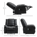 Miniatyrbillede 3 af 6: Rootz Massagestol - Afslapningsstol - 8 Vibrationspunkter - Liggefunktion - Imiteret læder - Sort - 94 x 99 x 99 cm
