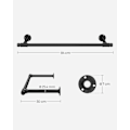 Miniatyrbillede 6 af 8: Rootz Black Steel Garderobestang - Tøjbøjle - Tøjstativ - Letvægts - Nem montering - 30 cm x 84 cm x 7 cm