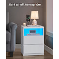 Miniatyrbillede 7 af 7: Rootz Bedside Bord - natbord - Bedside Møbler - Justerbar LED -belysning - 35 cm x 40 cm x 55 cm - Cloud White finish