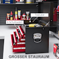 Miniatyrbild 4 av 10: Rootz Tool Box - Låsbar förvaring - 3 lådor Organizer - Slitstarkt stål - Effektiv verktygshantering - 60cm x 26cm x 34cm - Röd+svart