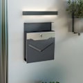 Miniatyrbild 2 av 6: Rootz Mailbox - Brevlåda - Modern Design - Väderbeständig - Galvaniserat stål - Grå - 37cm x 10,5cm x 37cm