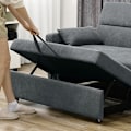 Miniatyrbillede 9 af 10: Rootz 2-i-1 sovesofa - Sofa - Gæsteseng - Ergonomisk design - 3 justerbart ryglæn - Højkvalitets polstring - 155 cm x 90 cm x 88,5 cm