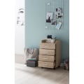 Miniatyrbild 3 av 7: Rootz rullcontainer 40x70,5x33cm Sonoma - Skrivbordscontainer Rullskåp 4 lådor - Modern lådcontainer med hjul - Stativcontainer Kontorscontainer Sidoc