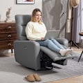 Miniatyrbillede 2 af 10: ROOTZ Relaxation lænestol - polstringstol med liggende funktion - hvilestol - USB -porte - grå - 79x89.5x104cm